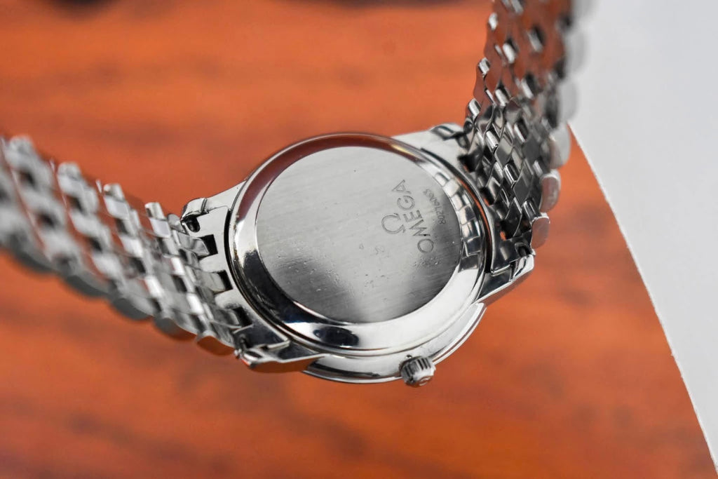 Omega De Ville Prestige caseback, polished stainless steel