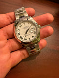 Rolex Datejust 41 Ref. 126300, white Roman dial with smooth bezel on Oyster bracelet